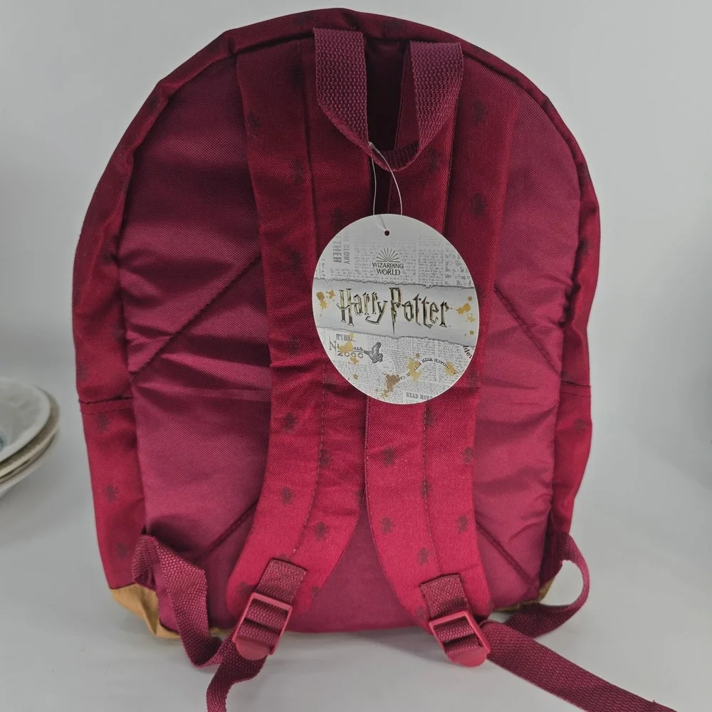 Harry Potter Gryffindor Backpack Burgundy Varsity‎ Patch School Bag Kids New
